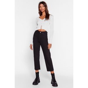 Nasty Gal Pit Stop Cropped Black Jeans NWT